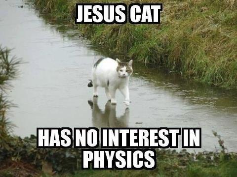 Jesus Cat has no interest in physics